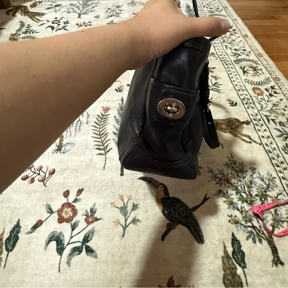 Coach east west tote shoulder Black Leather Handbag